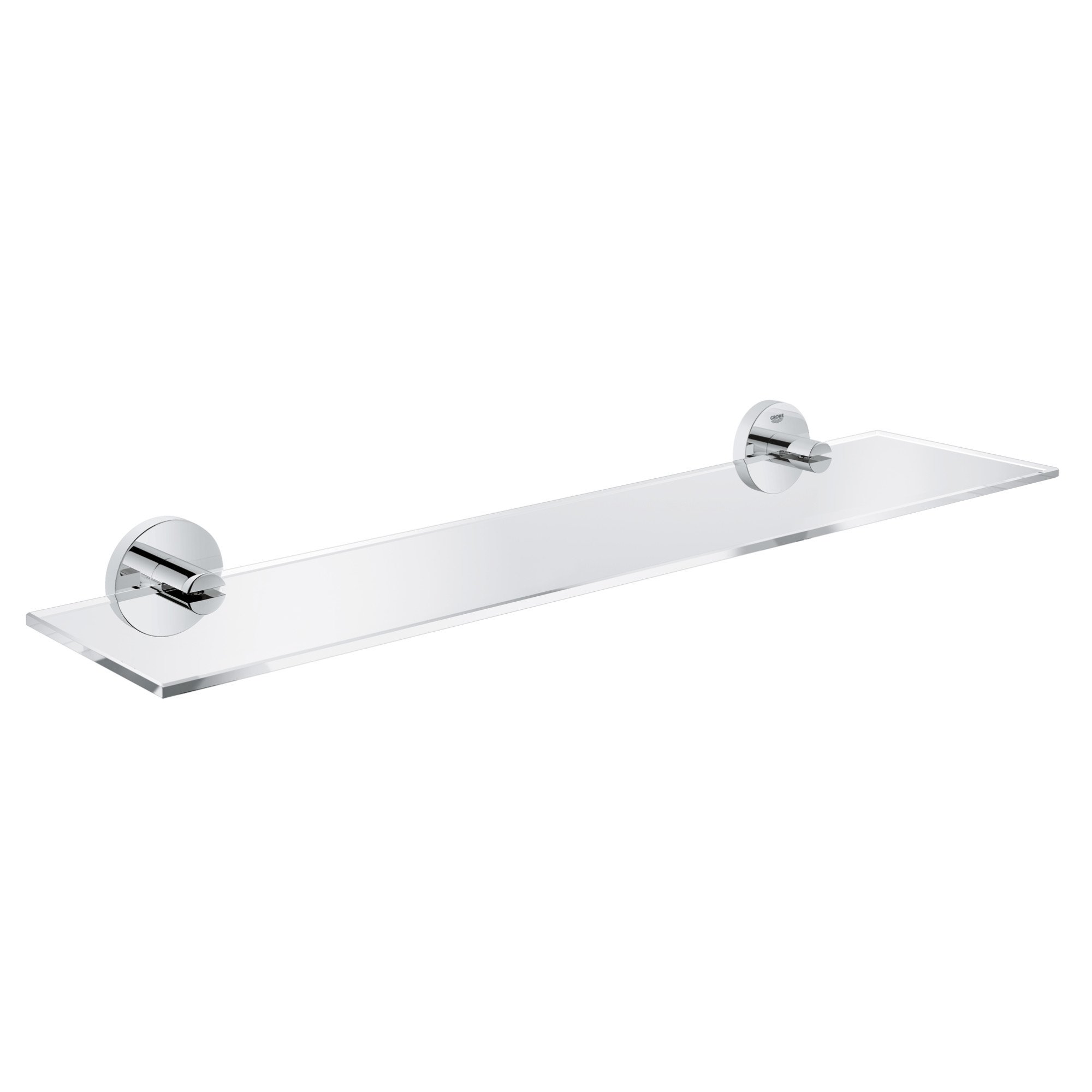 Grohe 40799001 Essentials Glass Shelf 380mm - Premium Starlight Chrome Finish for Bathroom & Kitchen Organization | Modern Storage Solution for Shower, Vanity & Countertop Accessories