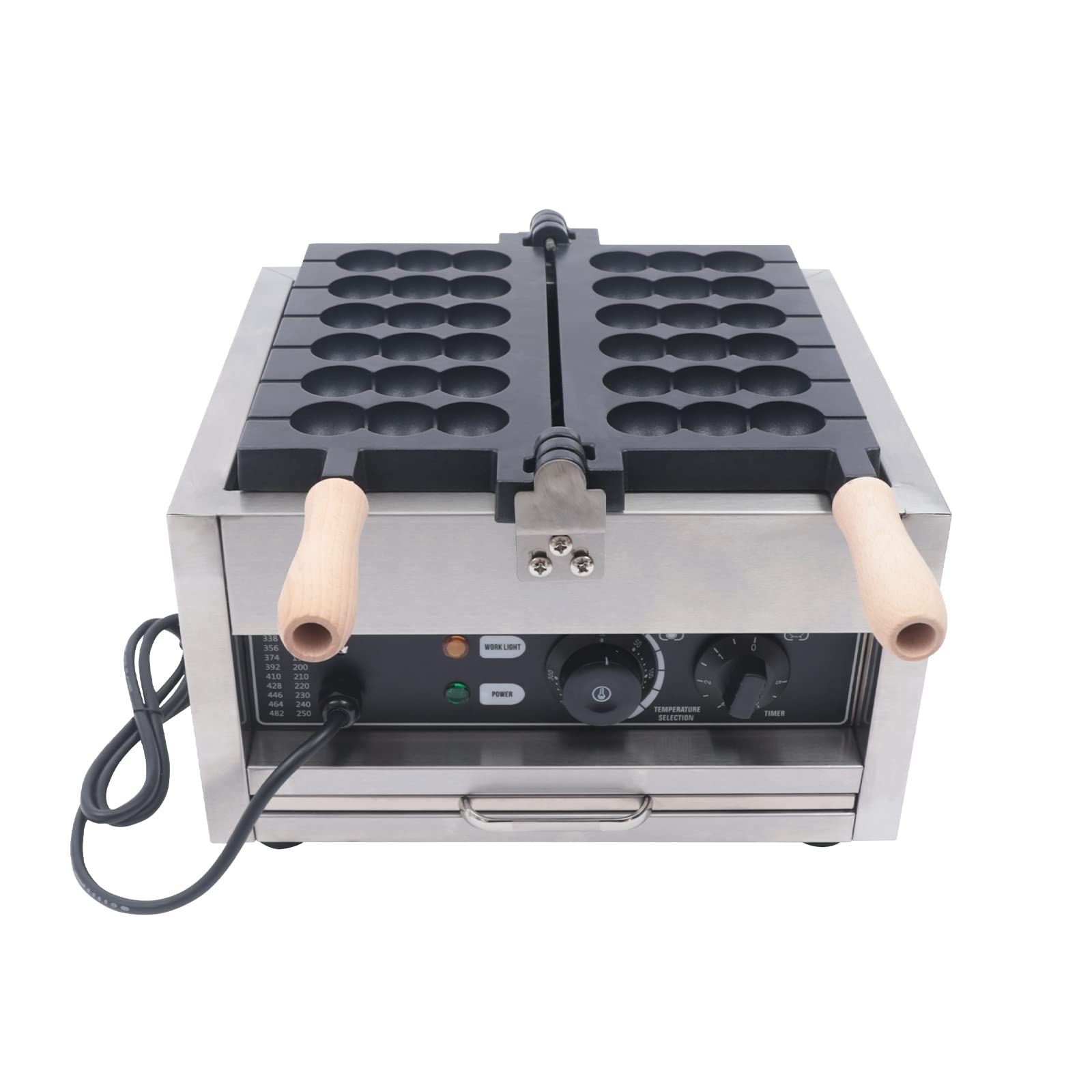 Commercial Electric Waffle Maker Machine - 6PCS Stainless Steel Waffle Ball Maker for Waffles, Paninis & Hash Browns - 1400W Nonstick Household Appliance (110V) - Perfect for Breakfast, Desserts & Party Snacks