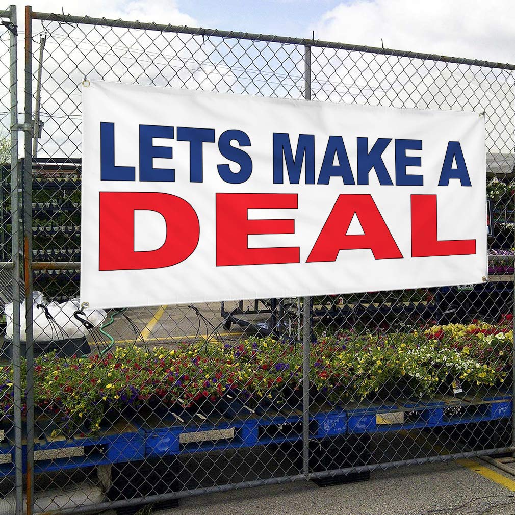 Custom Vinyl Banner - 60x144 Inches Weatherproof Outdoor Business Sign with 10 Grommets (Blue/Red) - Perfect for Yard Sales, Industrial Use & Promotional Events