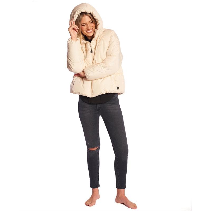 Rip Curl Women's Puffer Jacket - Lightweight Warm Winter Coat for Outdoor Activities, Hiking & Travel | White