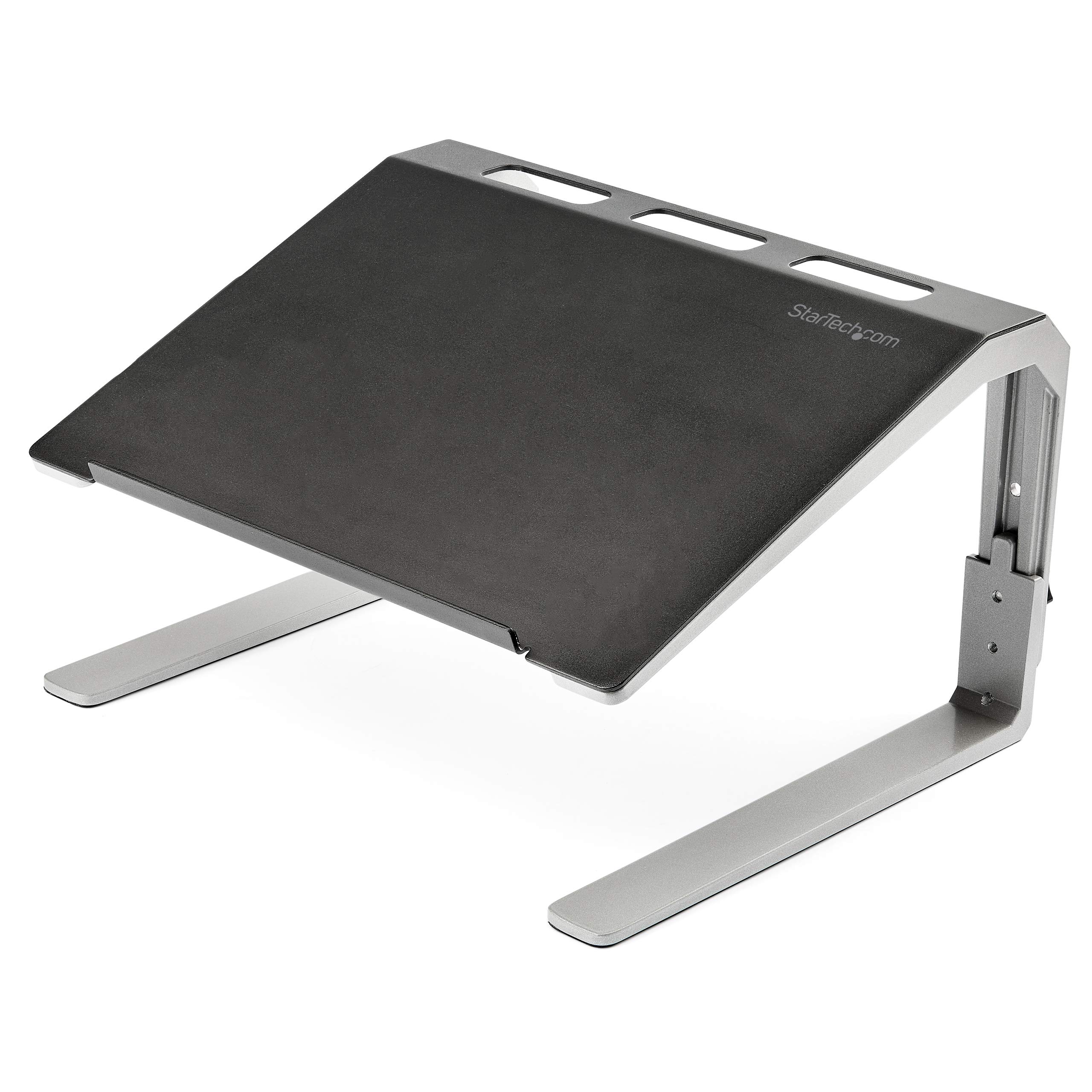 StarTech.com Adjustable Laptop Stand - Heavy Duty Steel & Aluminum Base - 3 Height Settings & Tilt Function - Ergonomic Laptop Riser for Desk (LTSTND) - Perfect for Home Office, Gaming & Workspace Setup
