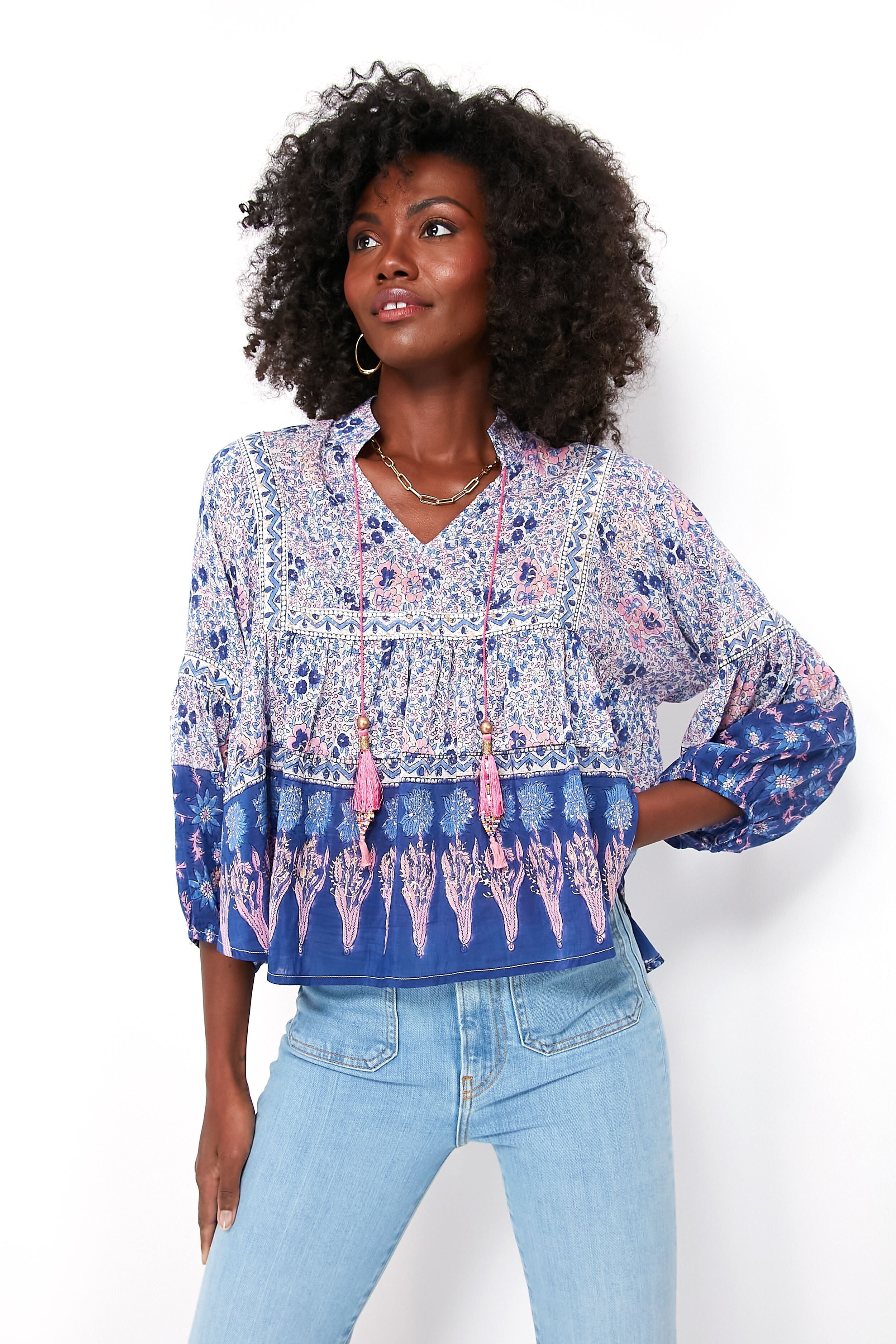Blue Stella Top for Women - Stylish Casual Blouse for Everyday Wear | Perfect for Office, Date Night & Weekend Outfits