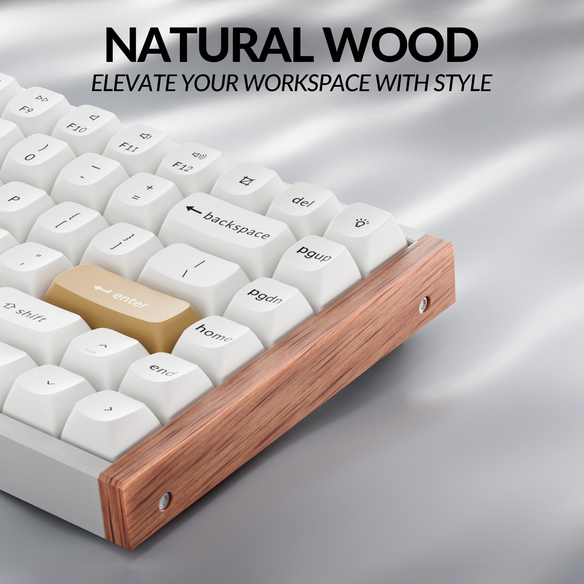 Keychron K2 HE Rapid Trigger Wireless Custom Mechanical Keyboard with Hall Effect Gateron Double-Rail Magnetic Switch - 2.4GHz QMK Bluetooth 5.2 RGB Backlit - Compatible with Mac Windows Linux (Aluminum + Wood Frame) - Perfect for Gaming, Coding & Office Work