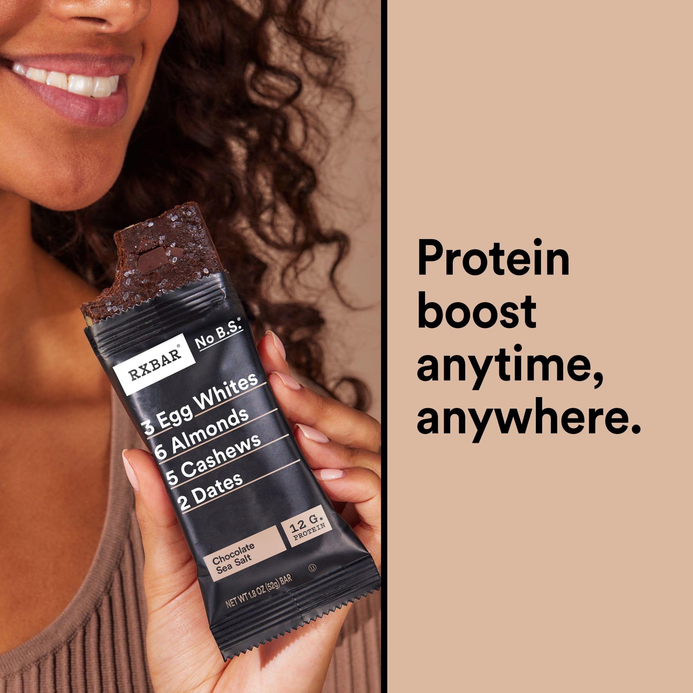 RXBAR Protein Bars - Chocolate Sea Salt Flavor, 9.1oz (5 Bars) | High Protein Snack for Workout Recovery, Healthy On-the-Go Breakfast & Post-Gym Energy Boost