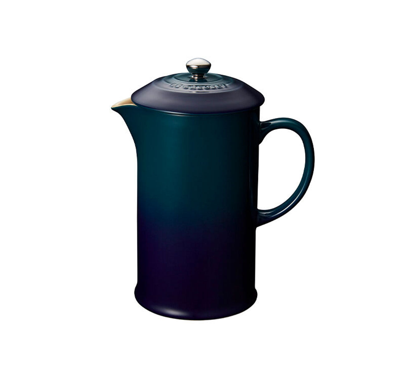 Le Creuset Cafe Stoneware French Press Coffee Maker - 34 oz, Agave Blue - Perfect for Home, Office & Outdoor Coffee Brewing