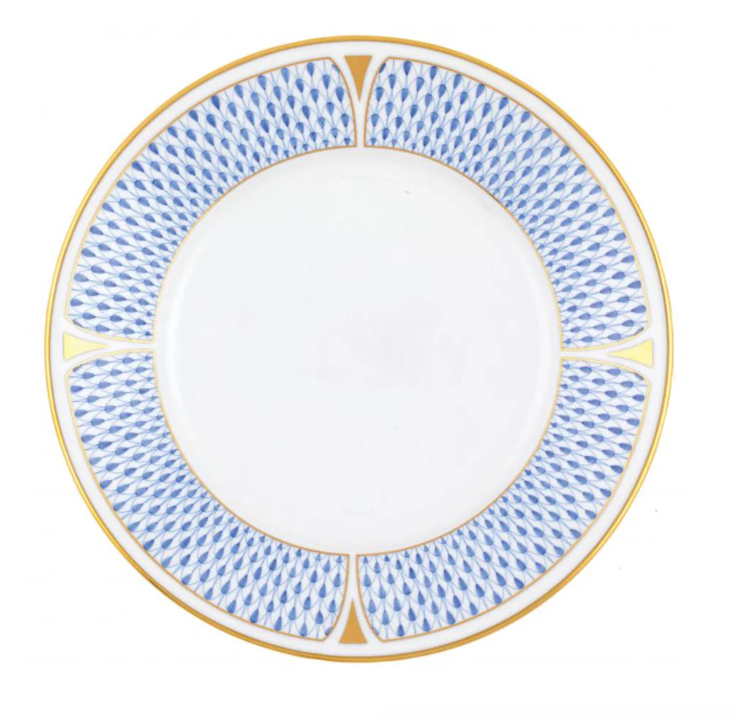 Herend Art Deco Blue Porcelain Dinner Plate - Elegant Fine China for Formal Dining, Special Occasions & Home Decor