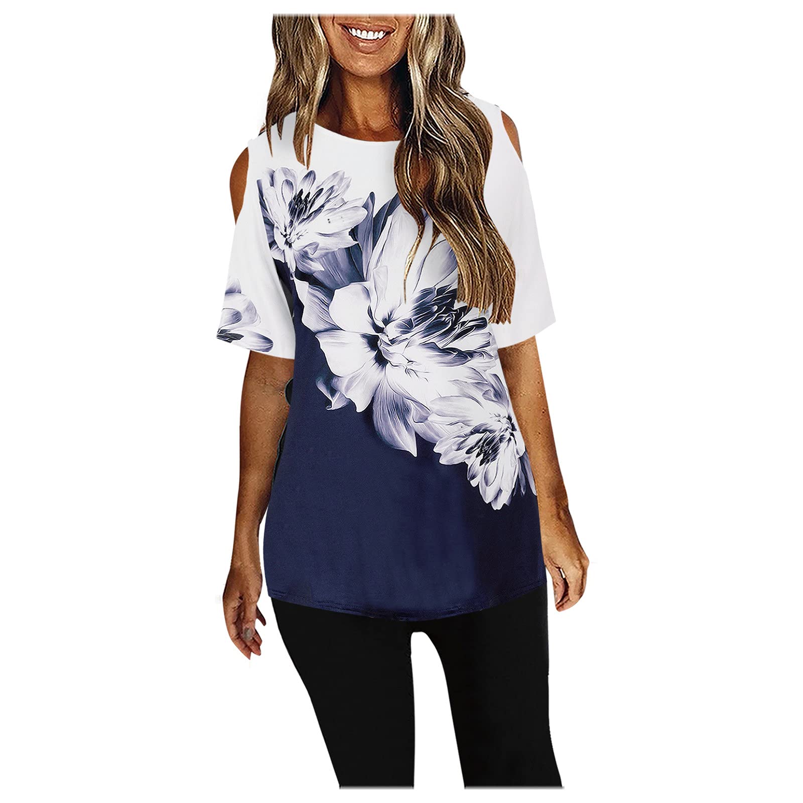 Women's Summer Casual V-Neck Short Sleeve T-Shirt - Cute Long Tee for Women - Perfect for Beach, Vacation & Everyday Wear