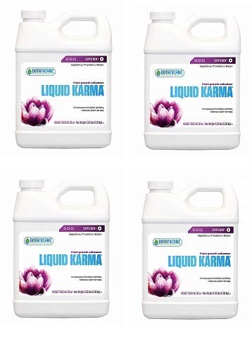 Botanicare LIQUID KARMA Organic Plant Food Supplement 0.1-0.1-0.5 NPK Formula - 1 Quart (4 Pack) - Hydroponic & Soil Nutrient Booster for Indoor/Outdoor Plants, Vegetables & Flowers