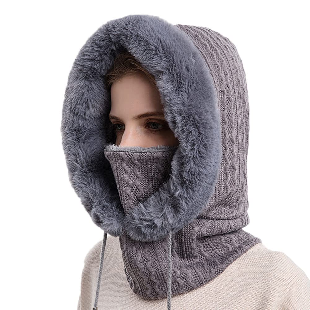 Women's Fleece Ski Mask Balaclava - Winter Face Cover Hood with Neck Protection for Skiing, Snowboarding, Hiking & Dog Walking - Cold Weather Outdoor Sports Gear
