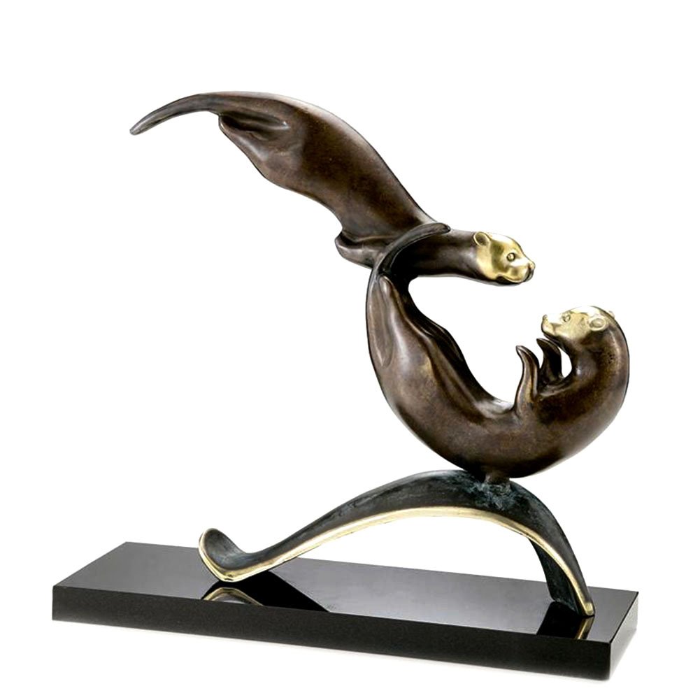 SPI Home Balancing Act Otters Figurine - Handcrafted Resin Decor for Home & Office - Perfect Shelf, Desk & Gift Display