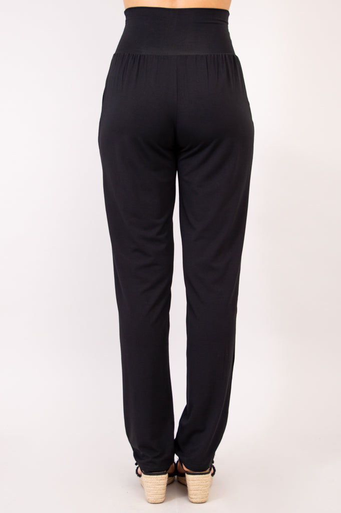 Clair High-Waisted Bamboo Pants for Women - Breathable & Comfortable Black Trousers - Perfect for Work, Travel & Casual Wear