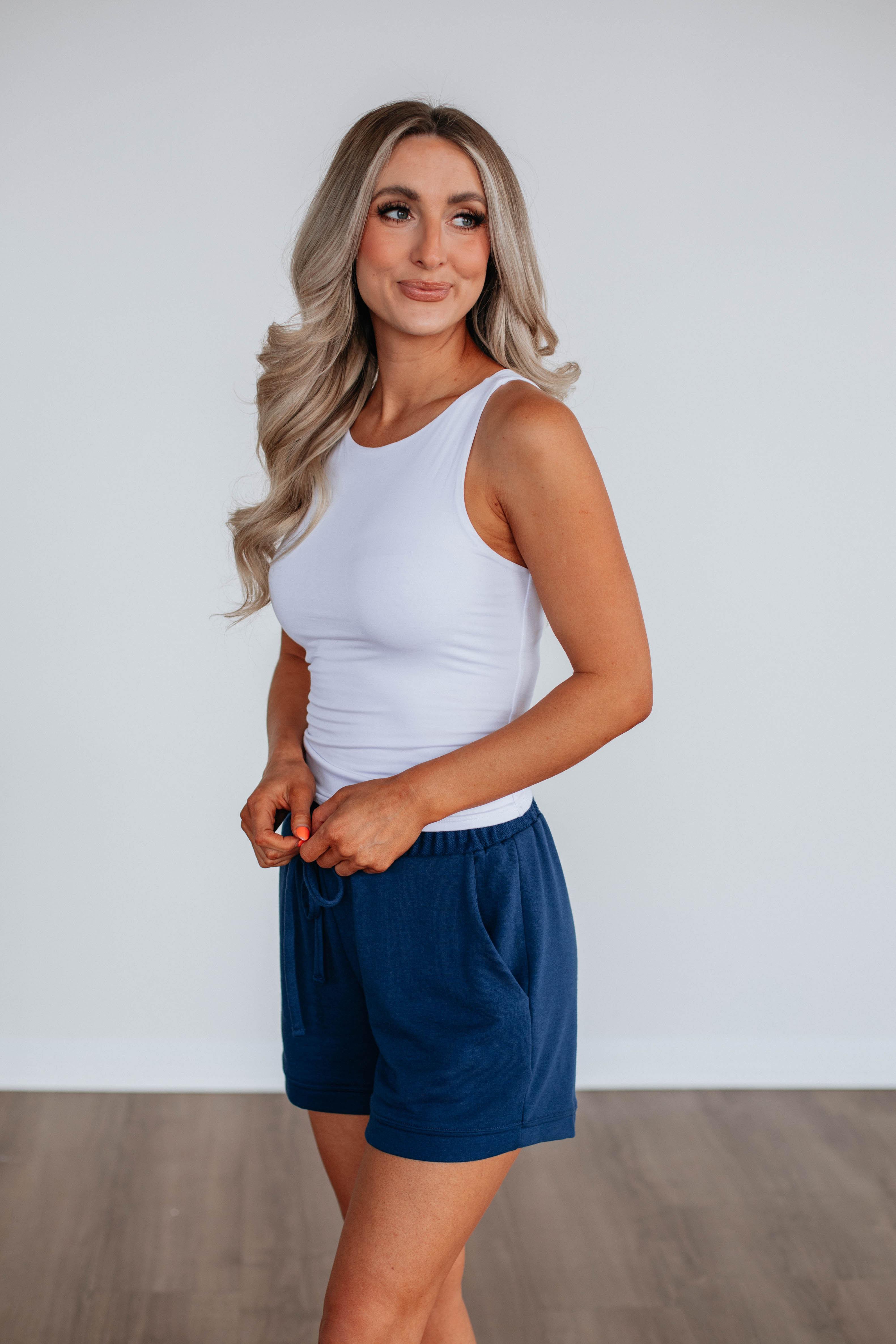 Gracyn Lounge Shorts for Women - Soft & Comfortable Navy Blue Sleepwear - Perfect for Relaxing at Home, Lounging, or Yoga