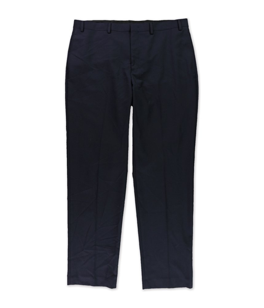 Marc New York Men's Textured Dress Pants - Slim Fit Blue Slacks 35W x 32L for Business Casual & Office Wear