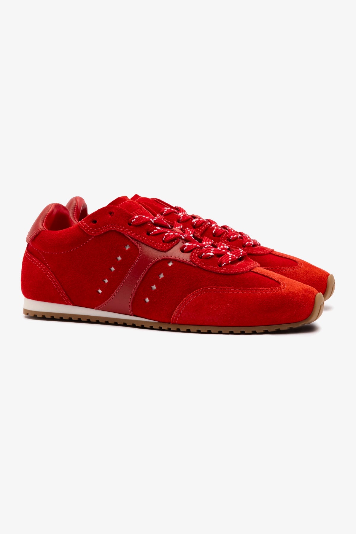 Stella Women's Sneakers in Scarlet Suede & Blood Red Leather - Comfortable Casual Shoes for Walking, Running & Everyday Wear
