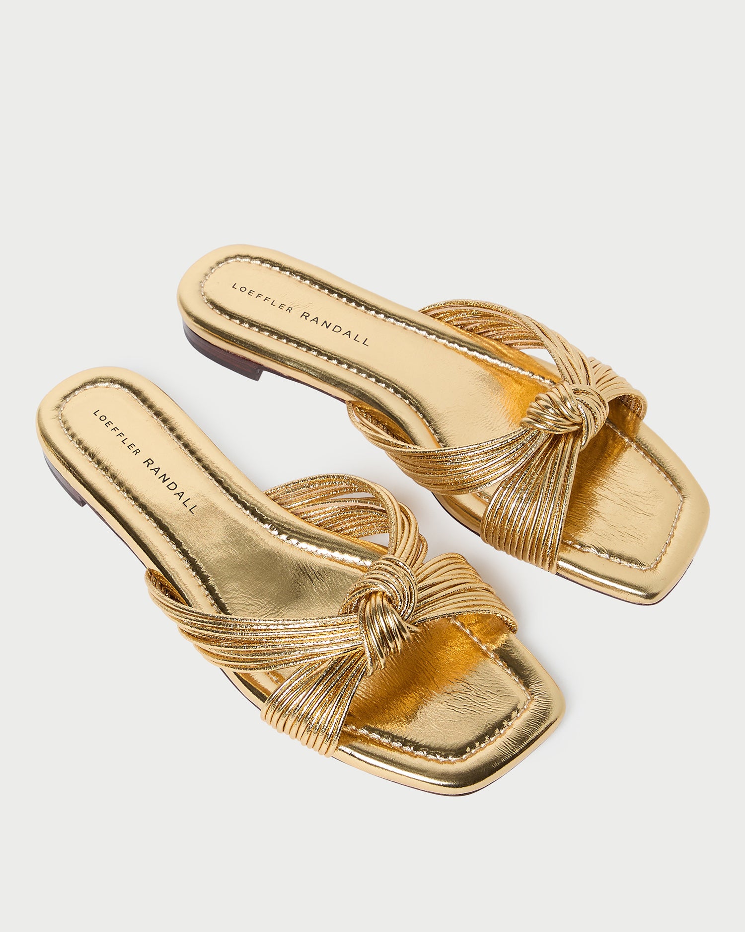 Flossie Champagne Leather Flat Sandal - Women's Comfortable Summer Sandals for Beach, Wedding & Casual Outfits