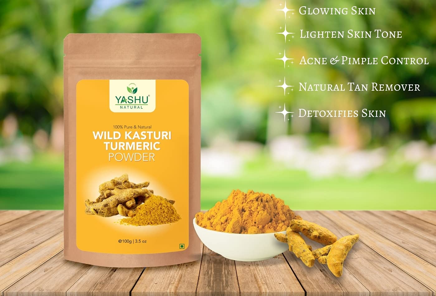 Pure Organic Kasturi Turmeric Powder for Face Brightening & Glowing Skin | Natural De-Tan Face Pack | Ayurvedic Skin Care for Dark Spots & Acne | Perfect for Daily Skincare Routine & Spa Treatments