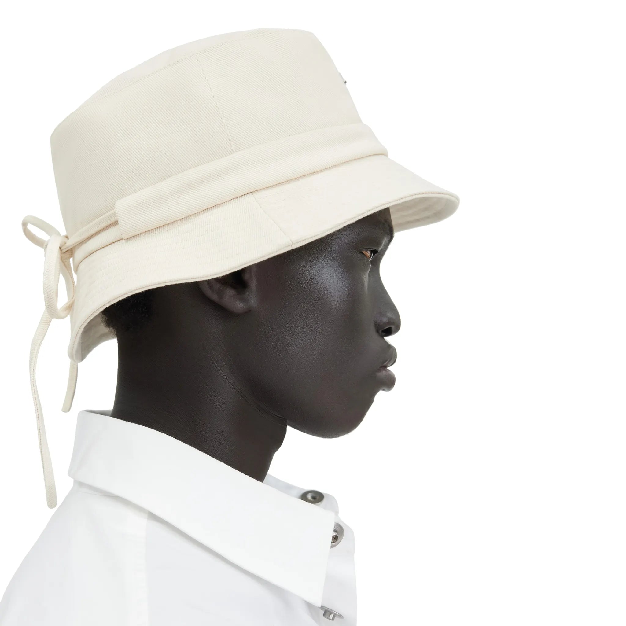 Jacquemus Le Bob Gadjo Off White Bucket Hat for Women - Fashion Sun Hat for Beach, Summer & Outdoor Activities