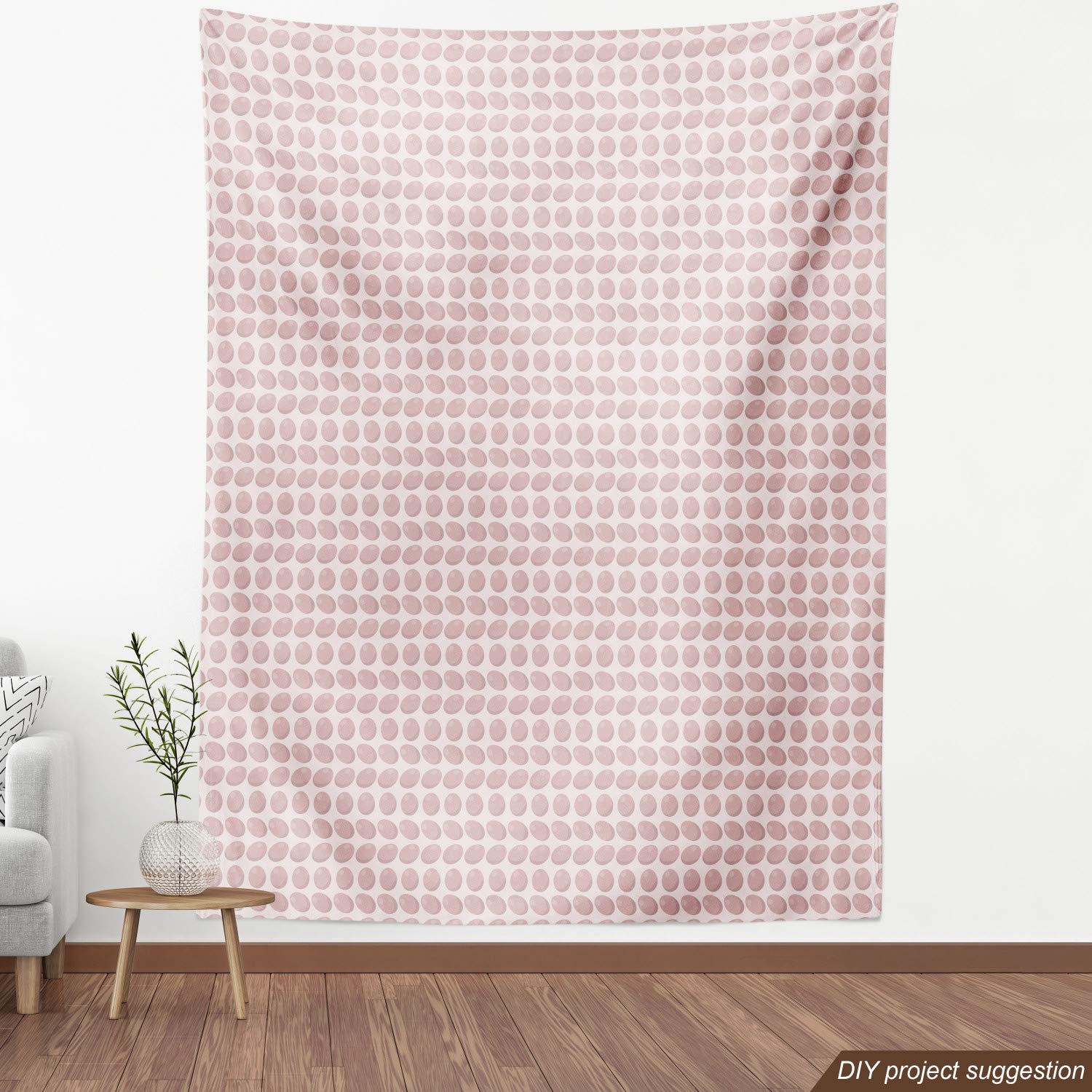 Ambesonne Neutral Pastel Easter Eggs Dusty Pink Fabric by The Yard - Decorative Upholstery Material for Sofa, Curtains & Home Decor (10 Yards, Pale Pink Blush) - Perfect for Spring Home Decor, DIY Crafts & Easter Table Settings