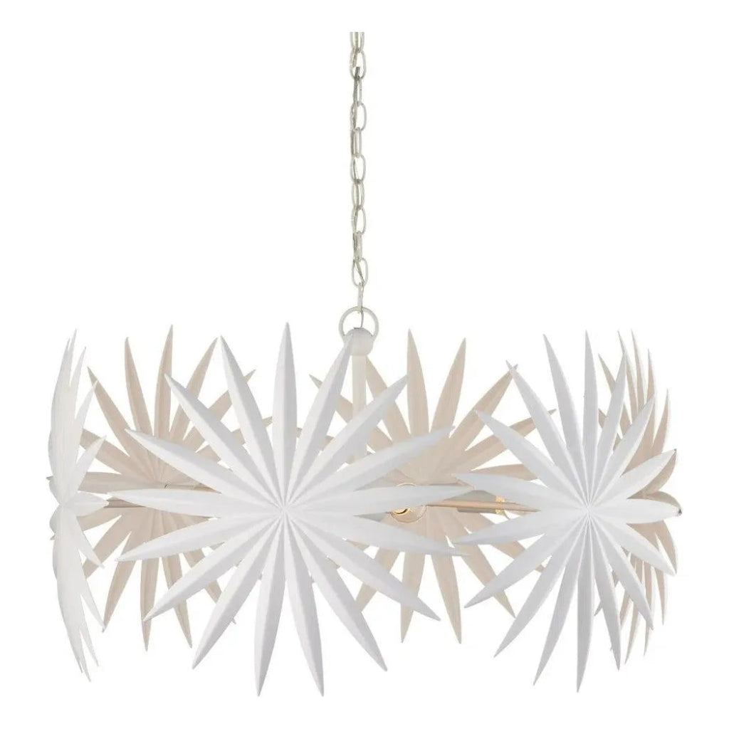 19-Light Bismarkia Iron White Chandelier - Elegant Rustic Farmhouse Ceiling Light Fixture for Dining Room, Living Room & Bedroom
