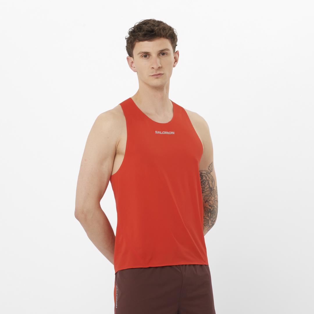 Salomon Men's S/Lab Speed Singlet - Lightweight Running Top for Marathon & Trail Racing - Breathable Performance Shirt for Athletes (LC2693800)