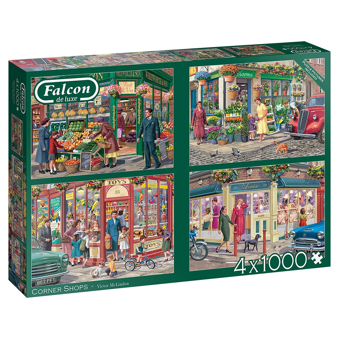 Premium 1000-Piece Jigsaw Puzzles for Adults - Falcon de Luxe Jumbo Corner Shops Collection | Challenging Puzzle Games for Family Bonding & Stress Relief | Perfect for Home Decor & Gift Giving