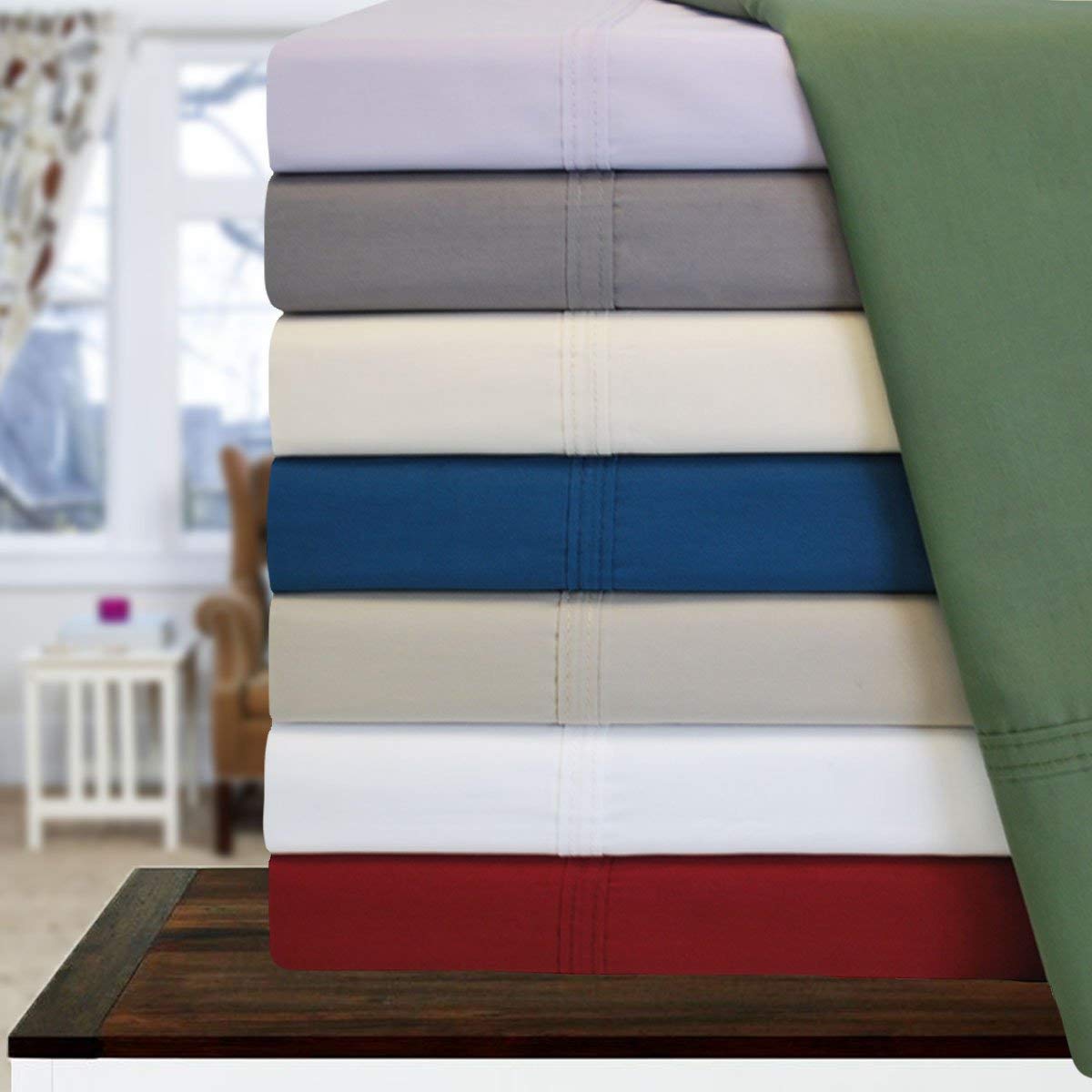 1500 Thread Count 100% Egyptian Cotton 4-Piece Bed Sheet Set - Deep Pocket 15-18