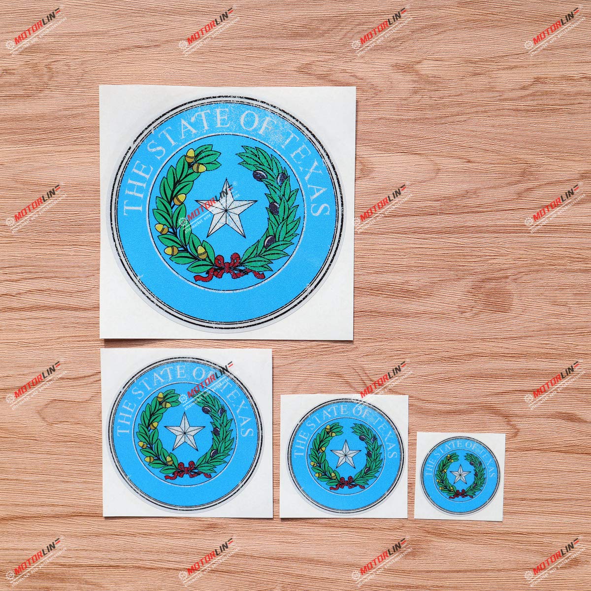 Texas State Seal Decal Stickers - Vintage Grunge Style, 4 Pack (2