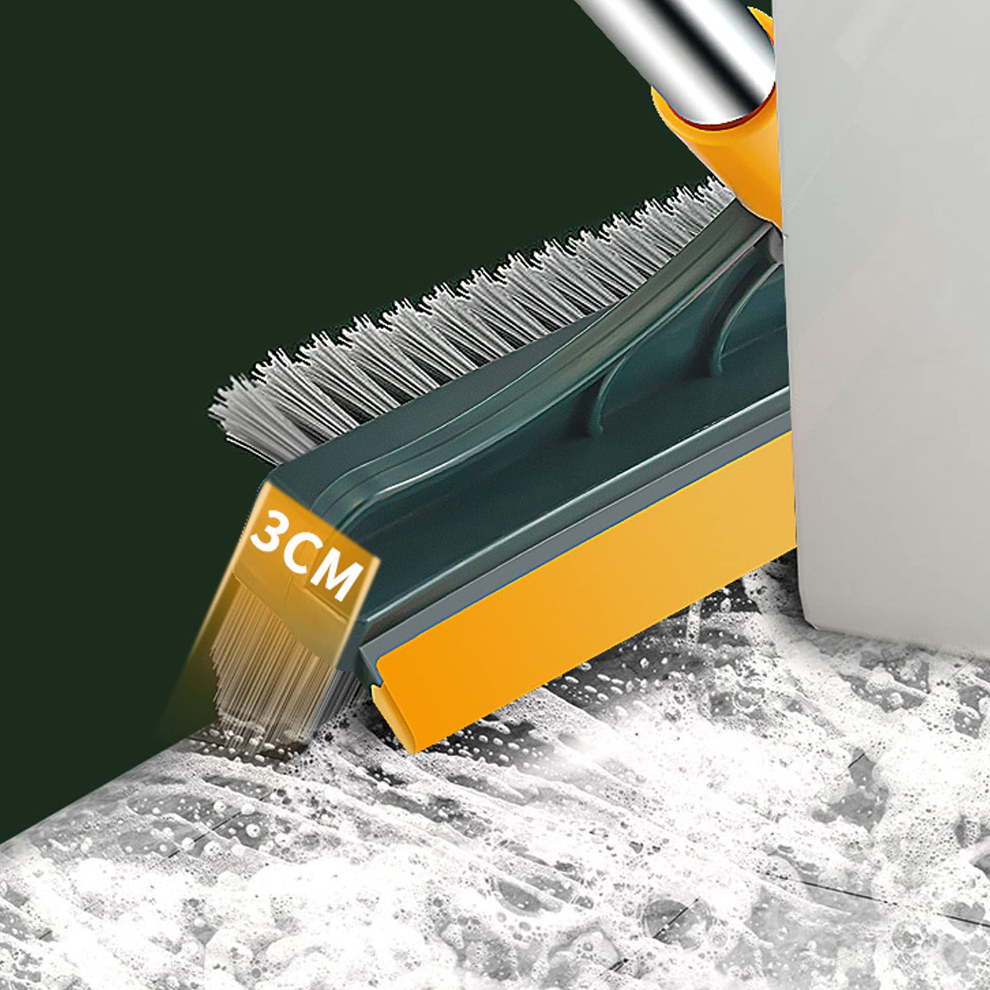 **2-in-1 V-Shaped Floor Scrub Brush with Long Handle - Scrape & Sweep Magic Broom for Tile, Kitchen, Bathroom - Squeegee & Crevice Cleaning Tool for Walls & Floors (Ideal for Home & Commercial Use)**