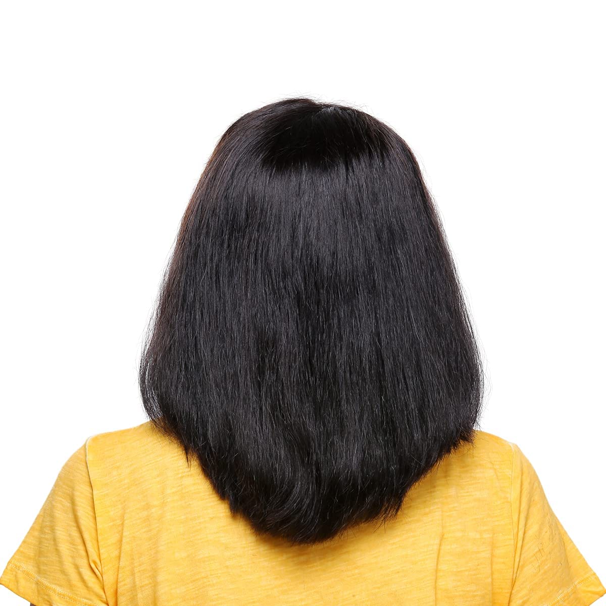 MAHAGANPATI CREATIONS 100% Human Hair Wigs for Women - Natural Looking Full Head Wig 22 Inches Black | Soft & Comfortable for Daily Use, Cosplay, Cancer Patients | Heat Resistant & Tangle Free