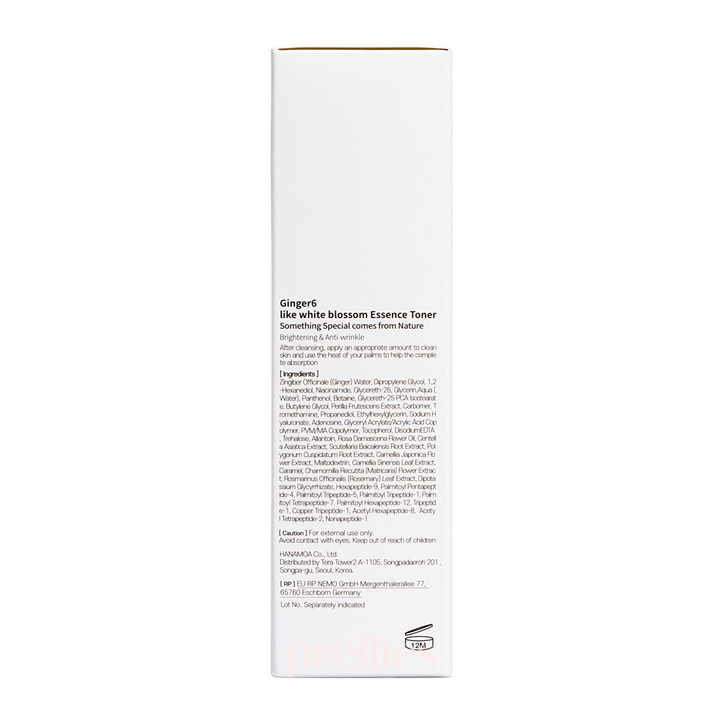Ginger6 Like White Blossom Essence Toner 150ml - Hydrating Facial Toner for Brightening & Moisturizing - Perfect for Daily Skincare Routine & Glowing Skin