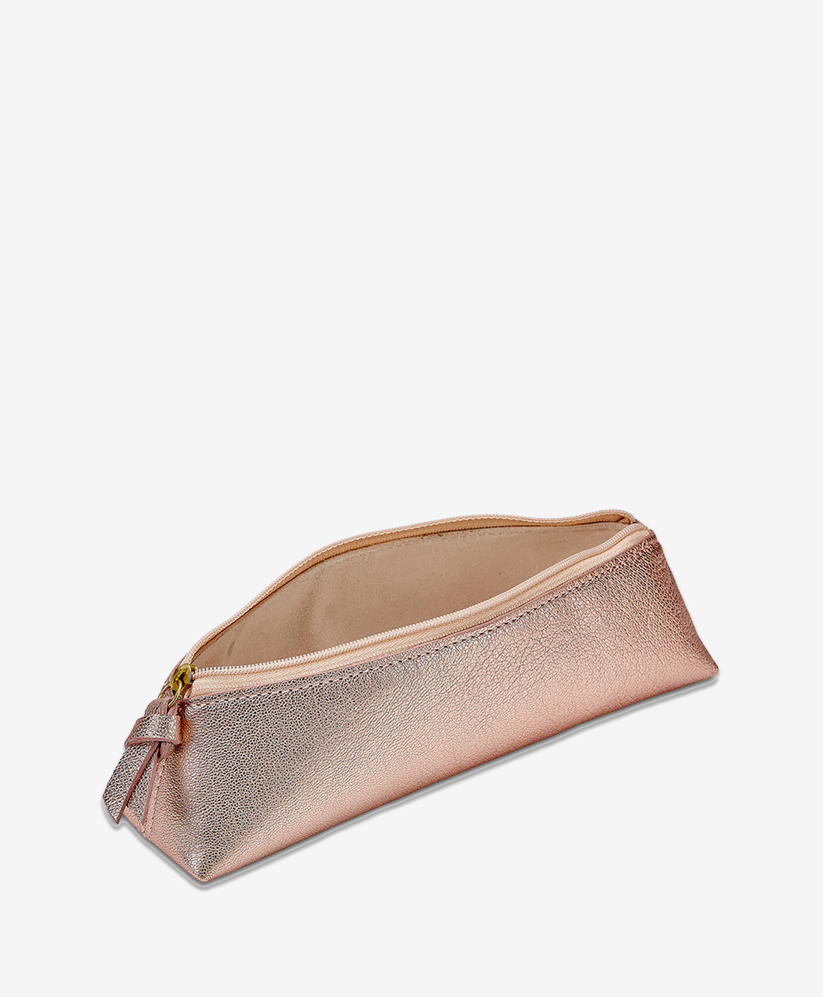 Rose Gold Metallic Leather Essentials Case - Slim Protective Phone Wallet for iPhone 15/14/13/12 Pro Max | Perfect for Travel, Work & Everyday Use