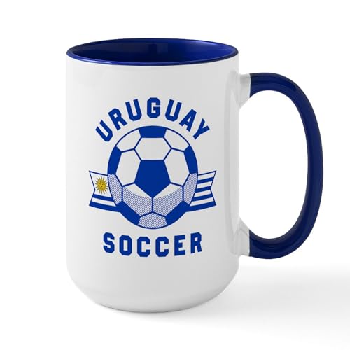 White/Navy Inside - Uruguay Soccer Mugs