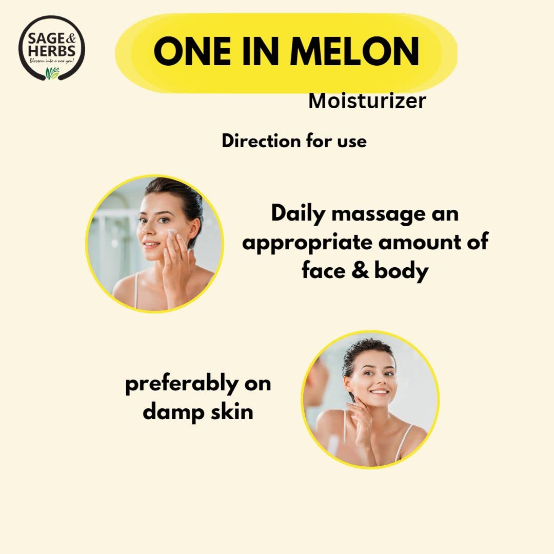 Sage & Herbs Meleon Moisturizing Body Lotion for Women & Men - Hydrating & Nourishing Dry Skin, Promotes Glowing Complexion, 100ml - Perfect for Daily Skincare Routine & Post-Shower Hydration