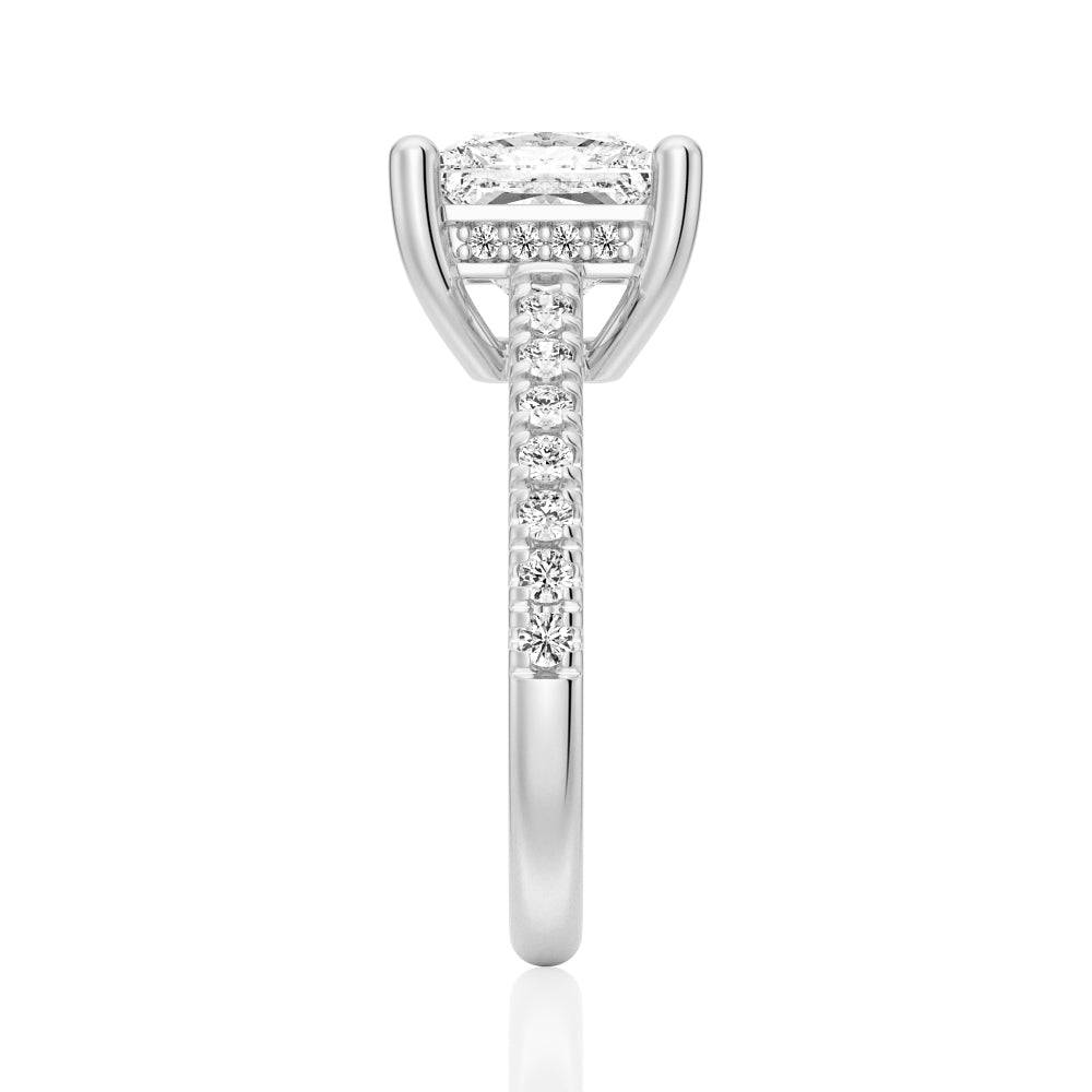 Stunning Moissanite Princess Cut Engagement Ring with Hidden Halo - Perfect for Proposals, Anniversaries & Bridal Jewelry
