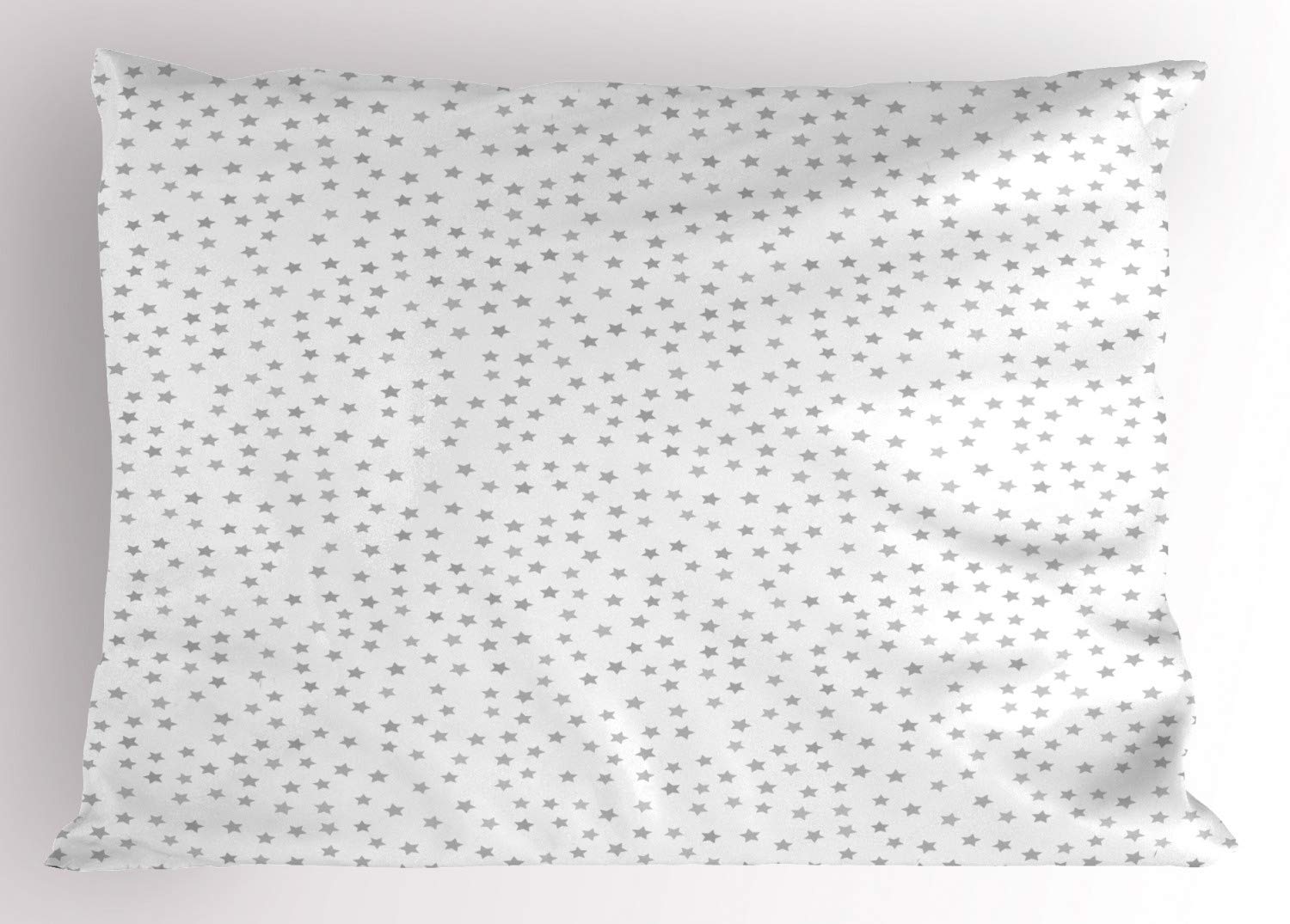 Ambesonne Geometric Pillow Sham - Grey and White Star Print Queen Size (30