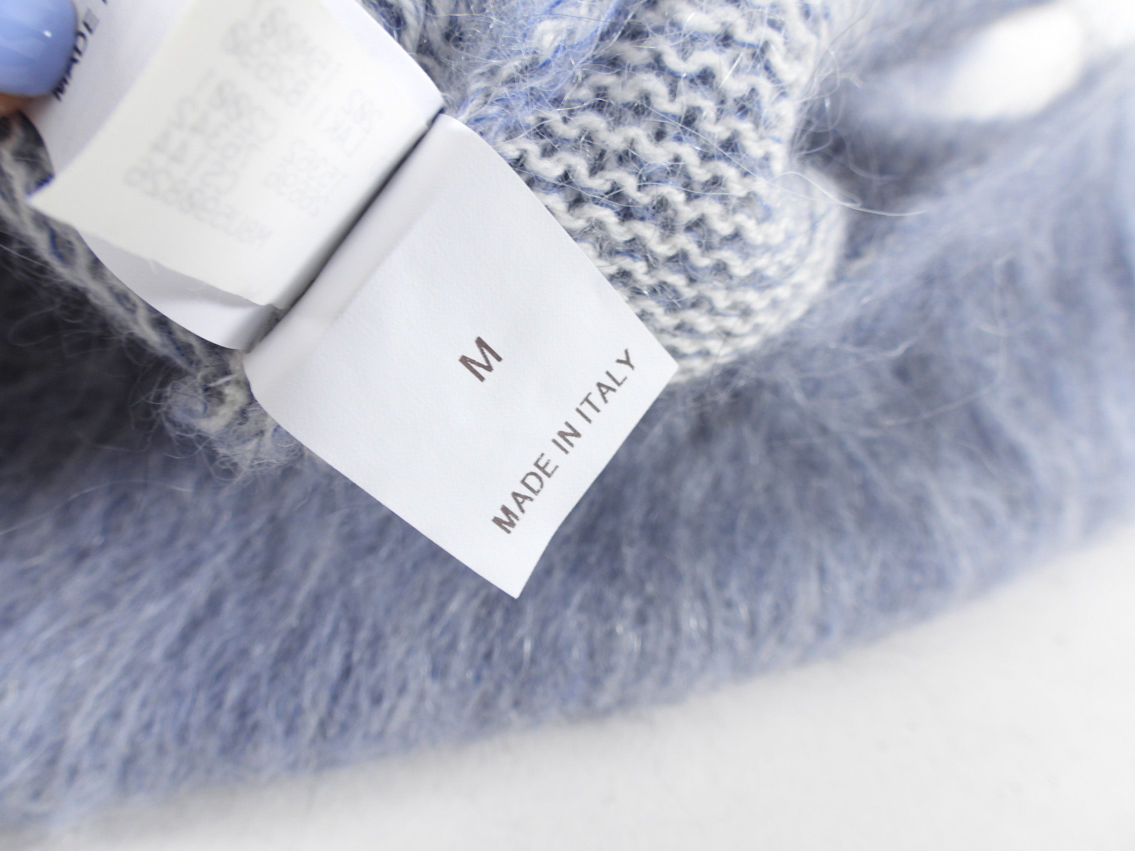 Brunello Cucinelli Pale Blue Monili Bead Mohair Cardigan Sweater for Women - Soft Luxury Knitwear for Office, Date Night & Special Occasions