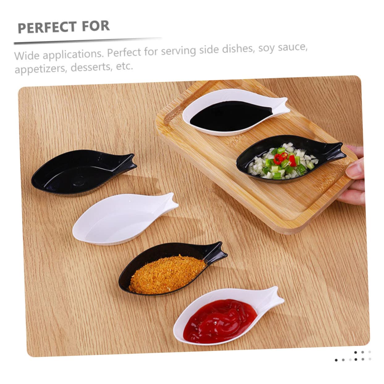 25 Pcs Fish-Shaped Porcelain Dipping Bowls for Sauces, Sushi, Appetizers & Charcuterie Boards - Elegant Condiment Dishes for Asian Cuisine, Party Platters & Home Dining