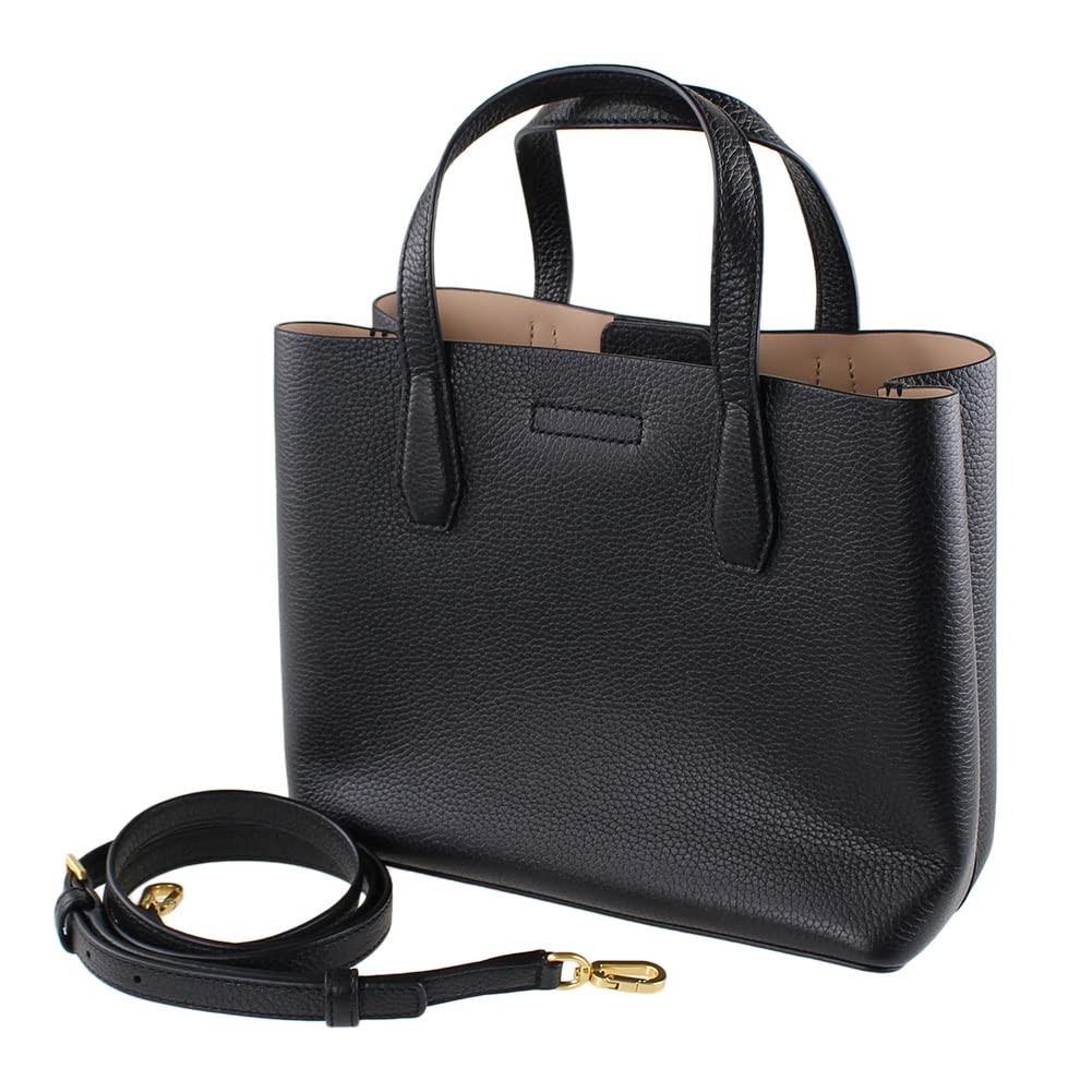 Tory Burch Women's Blake Small Leather Tote Bag - Black Crossbody Purse for Work, Travel & Everyday Use