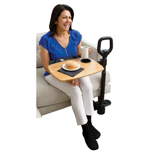 Stander Assist Tray - Adjustable Bedside Table for Eating, Reading & Laptop Use - Perfect for Elderly, Disabled & Hospital Patients