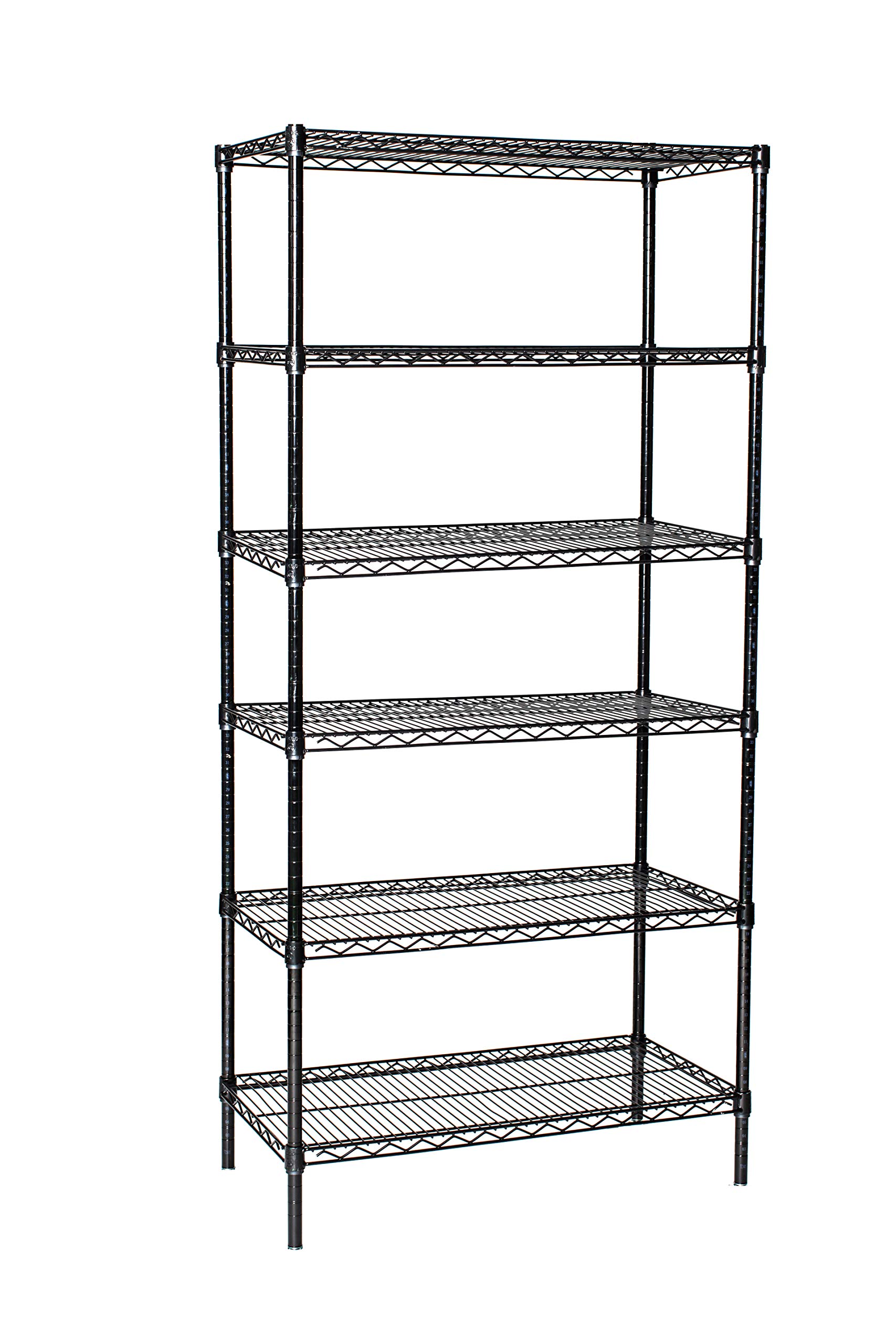 6-Tier Black Metal Shelving Unit - 21