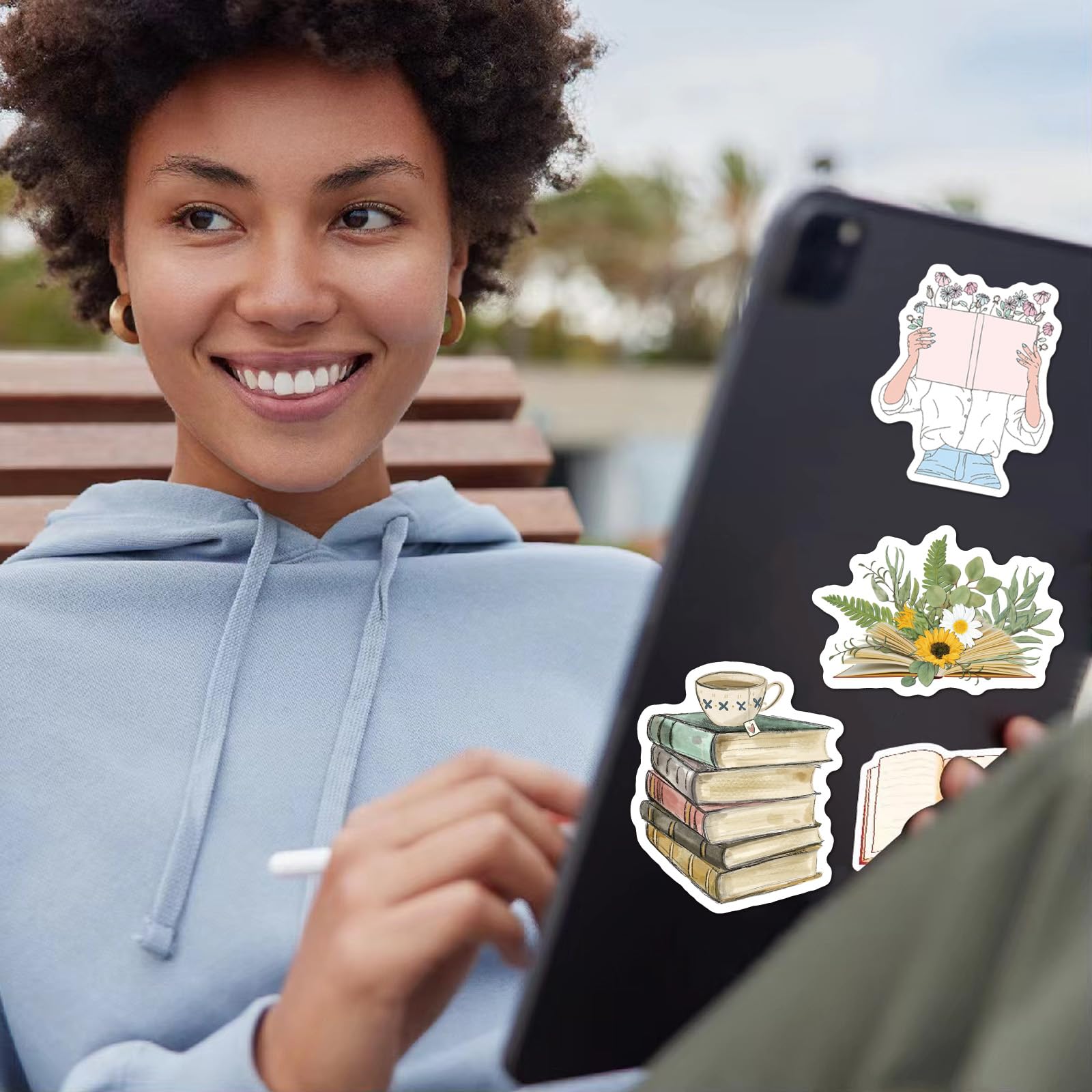 Book Lovers Stickers for Kindle & Laptop - Aesthetic Bookish Reading Stickers for Adults, Funny Journal Decals, Clear Case Accessories - Perfect for Booktok Fans, Reading Journals & Device Customization