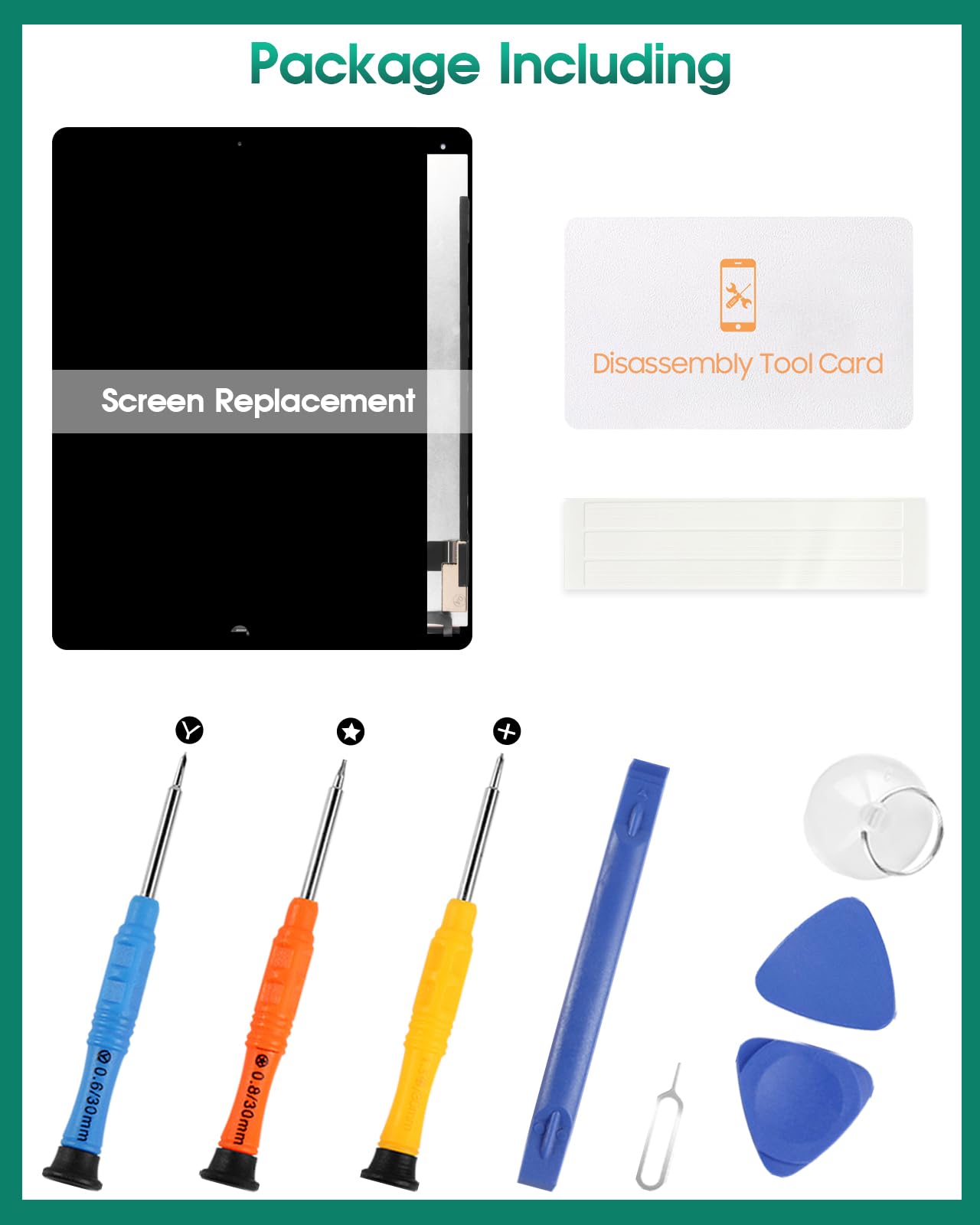 iPad Pro 12.9 1st Gen Screen Replacement Kit (A1652/A1584) - LCD Digitizer Touch Display Assembly + IC Connector PCB Flex Cable (Black) | Perfect for DIY Repair & Home Fixing Projects
