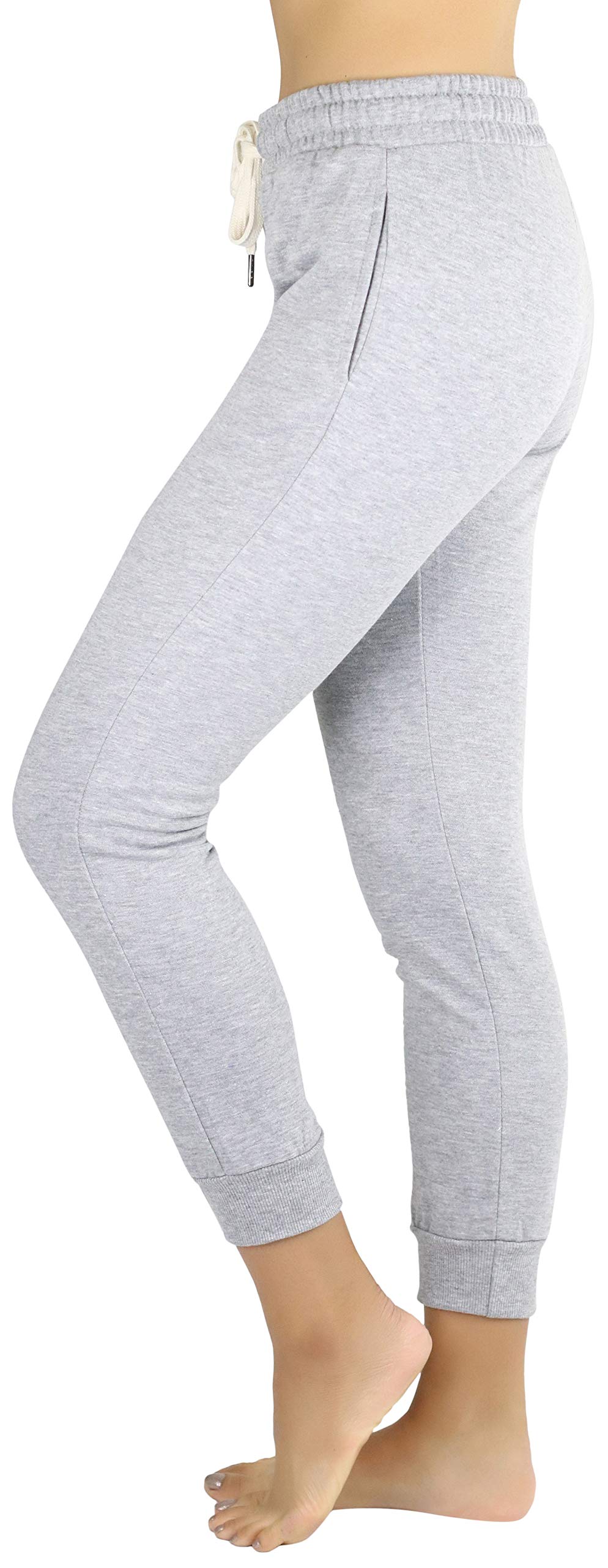 Stylish Women's French Terry Capri Jogger Pants with Drawstring Waistband - Comfortable Lounge & Workout Pants for Yoga, Running & Casual Wear