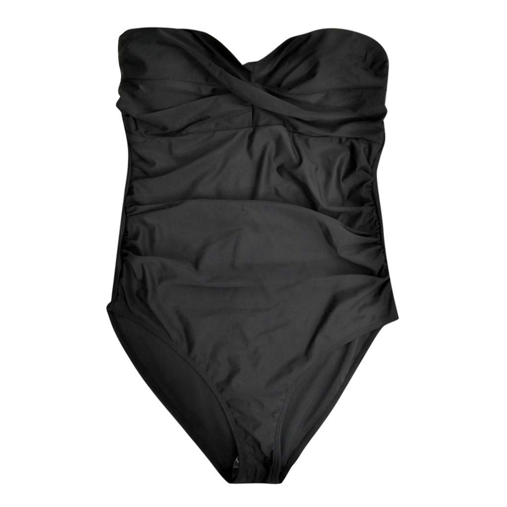 TRZJCSS Women's Sexy Solid Color One-Piece Bikini Swimsuit - Weighted Design for Enhanced Curves | Perfect for Beach, Pool Party & Summer Vacation