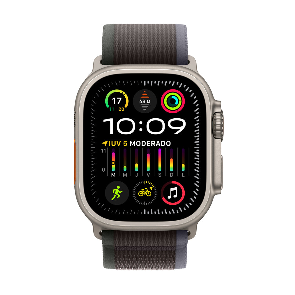 Apple Watch Ultra 2 GPS + Cellular 49mm Titanium Case with Blue/Black Trail Band (M/L Size) - Perfect for Outdoor Adventures, Fitness Tracking & Daily Wear
