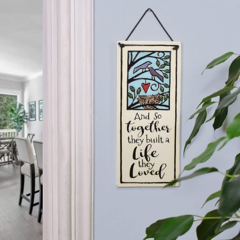 Handcrafted American Made Ceramic Wall Plaque, 8.5-Inches – Perfect for Home Décor, Wedding Gifts, and Rustic Farmhouse Style