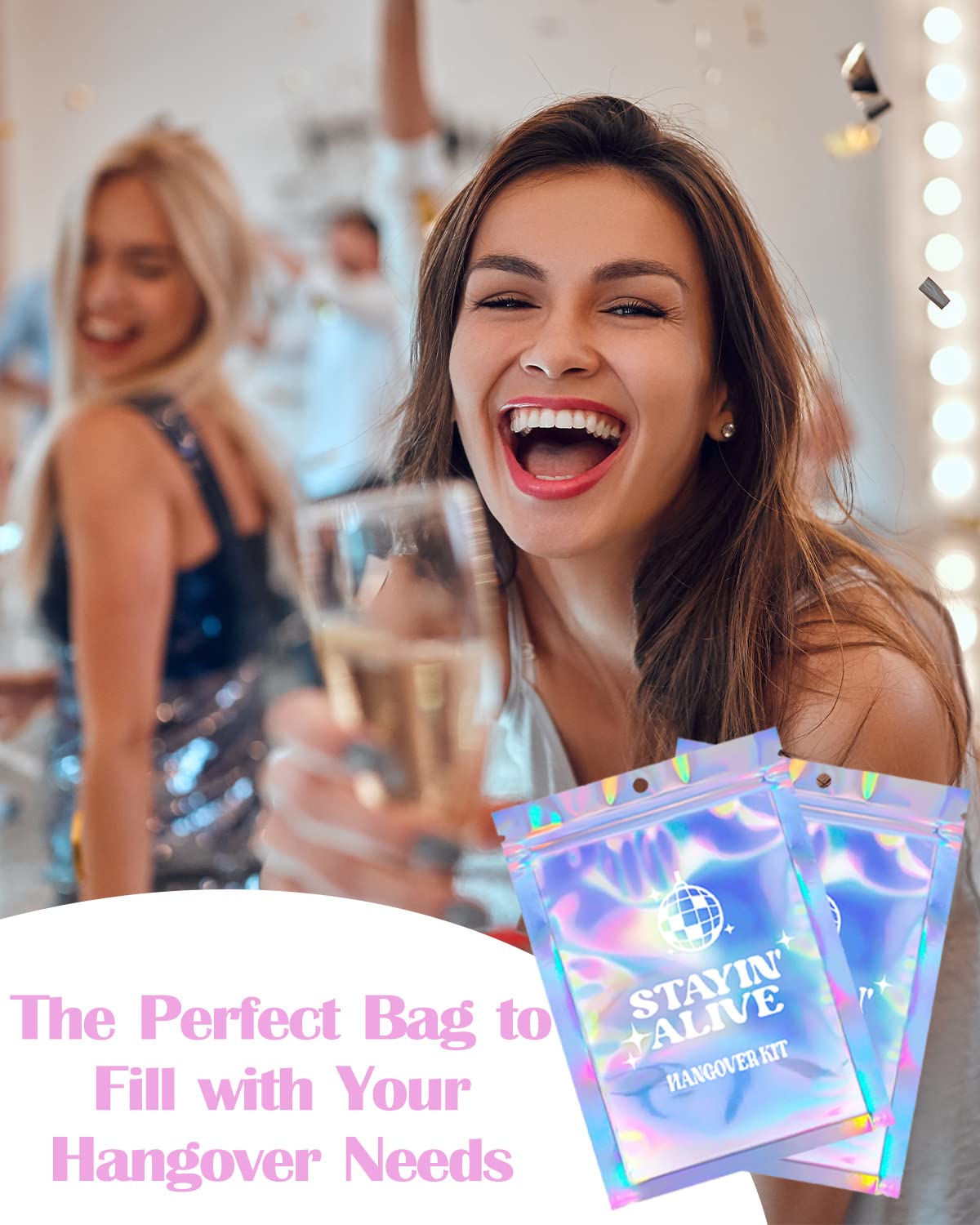 50 Pcs Holographic Bachelorette Party Favor Bags (5