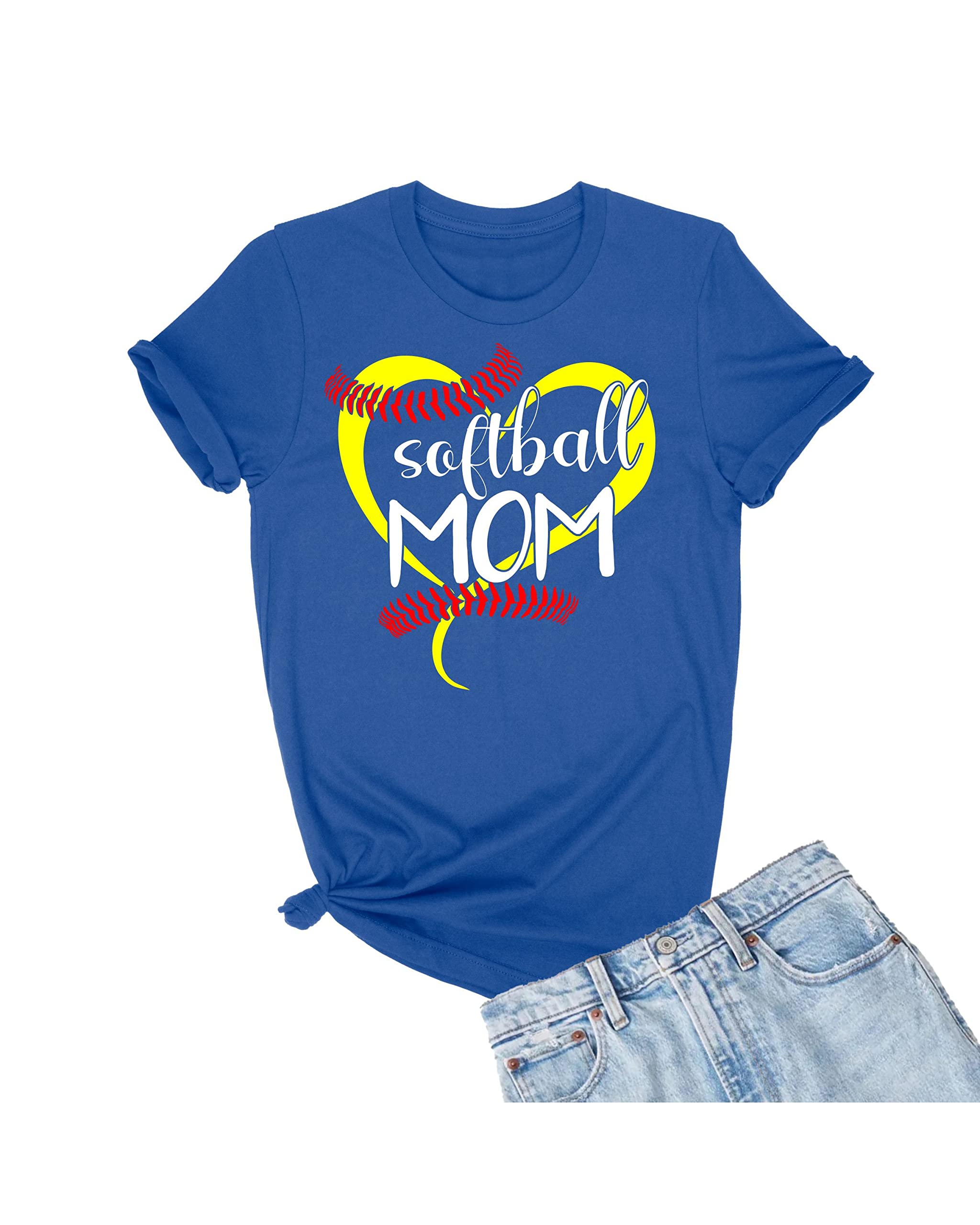 Go All Out Adult Softball Mom T-Shirt - Funny Mother's Day Gift for Baseball Moms - Perfect for Games, Practice & Team Spirit