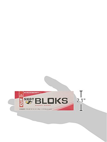 Organic CLIF SHOT BLOK Strawberry Energy Chews - 2.1oz (Pack of 1) - Electrolyte-Rich Fuel for Runners, Cyclists & Outdoor Adventures