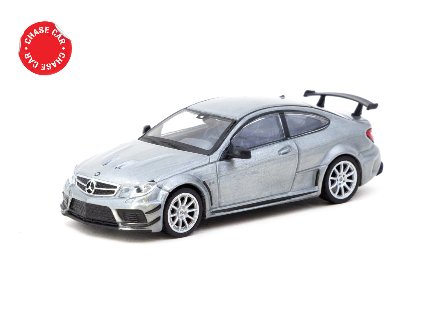 Tarmac Works 1/64 Scale Mercedes Benz C63 AMG Coupe Black Series Diecast Model Car - Silver Metallic Finish | Collectible Miniature Vehicle for Display & Racing Scenes | Perfect for Diecast Collectors & Car Enthusiasts